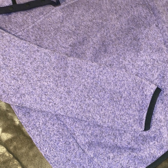Host Pick 🎉 LL Bean Kids Purple Sweater Fleece Quarter Snap Pullover sz 10/12 - Picture 2 of 3